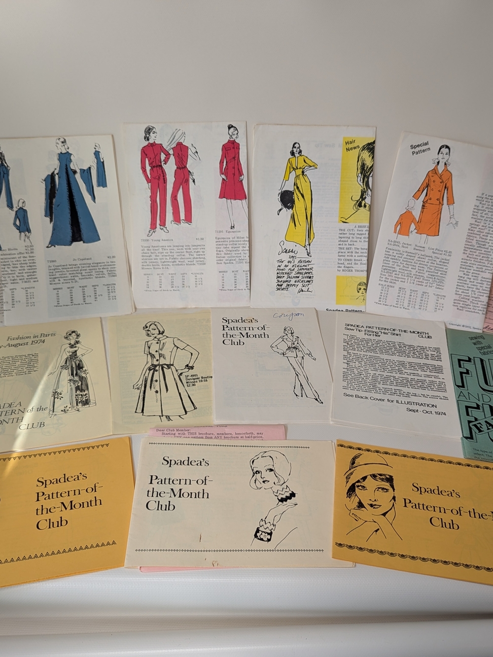 Spadea's Pattern-of-the-Month Club Lot • Yellow, Pink, Cream, Blue Covers